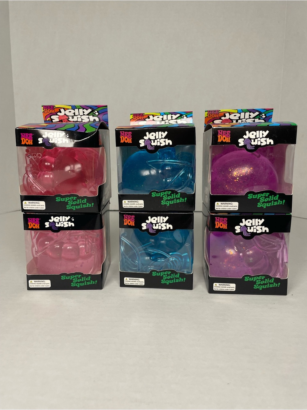 Jumbo Jellyfish Super Solid Squish - Pink, Blue, Purple 8”